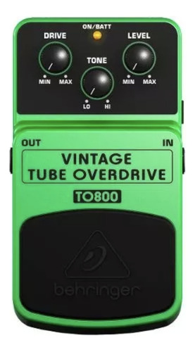 Pedal To800 Behringer Vintage Tube Overdrive Distorção Boost Cor Verde