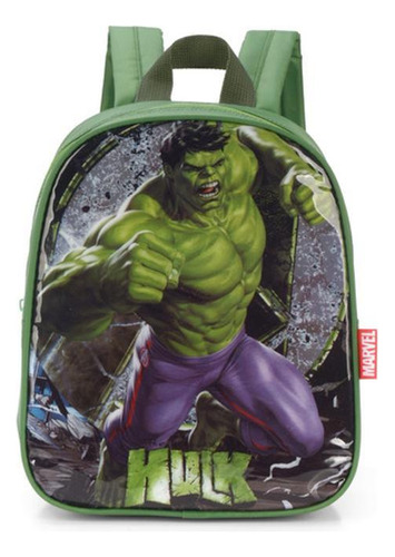 Mochila Petit Creche Hulk - Alça Acolchoada 27x23x09cm