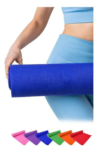 Tapete Portátil Yoga Pilates Fitness Ejercicio Relajación Color Azul