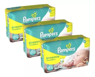 Kit Fraldas Pampers Prematuro Preemie Swaddlers Jumbo 81 Unidades