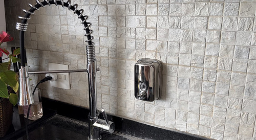 Dispenser Álcool Ou Sabonete Líquido Inox 800ml P/ Parede
