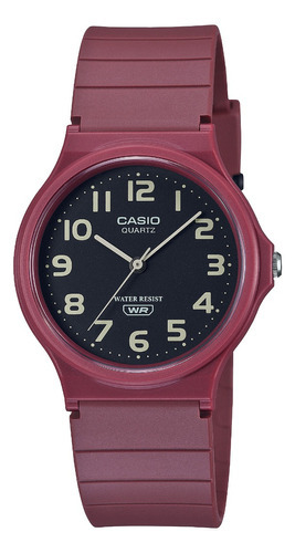 Reloj Casio Mq-24uc-4b 100% Original Gta 2 Años Color de la correa Bordó Color del bisel Vinotinto Color del fondo Negro