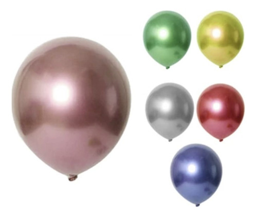 Globos Cromado 25pcs 23cm Colores Sutridos