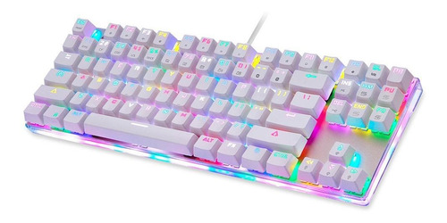 Imagen 3 de 4 de Teclado gamer Motospeed K87S QWERTY Outemu Red inglés US color blanco con luz RGB