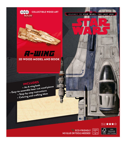 Star Wars The Last Jedi A-wing Libro Y Modelo Armable Madera