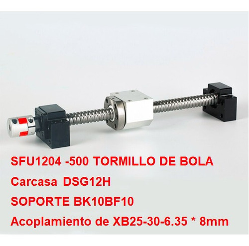 Tornillo De Bola Embalado Sfu1204 De 12mm Mecanizado L500mm