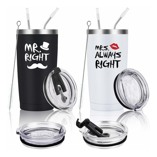 Mr Right Mrs Always Juego Vaso Viaje Compromiso Boda 20