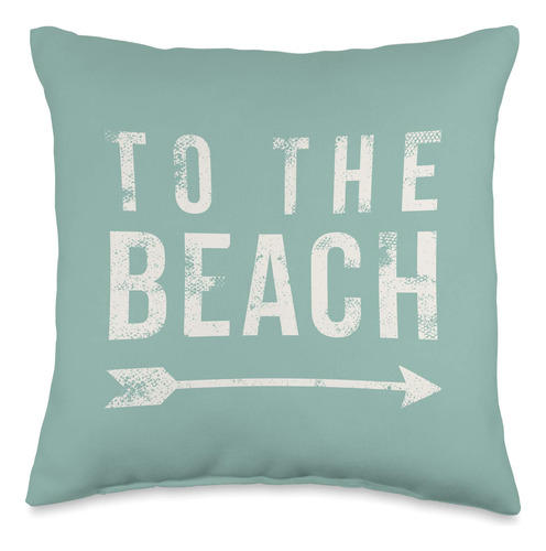 To The Beach-cute Summer Quote-vintage Light Jade Green...