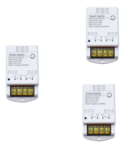 Interruptor Inteligente Tuya Wifi 30a, 3 Unidades, 85-250 V,