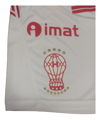 Imagen 2 de 8 de Short De Juego Huracán Peak Sport Blanco Con Publicidad Y Nº
