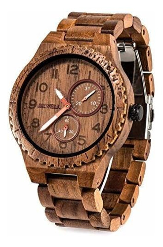 Bewell W023a Naturales Relojes De Madera Para Hombres Con Ca