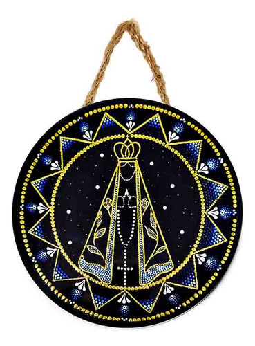 Mandala Nossa Senhora Aparecida Enfeite Em Cerâmica 16cm