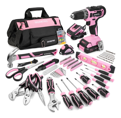 Workpro Juego De Taladro Rosa, Kit De Herramientas De 157 Pi