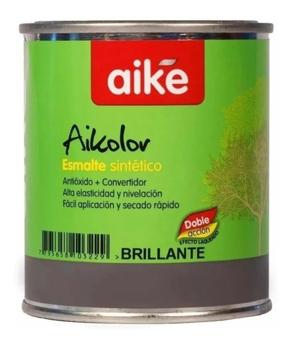 Esmalte Sintetico Negro Mate Aike X 4 Lts Efecto Laqueado