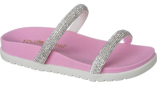 Birken Infantil Feminina Rasteira Strass Macia Ref 802