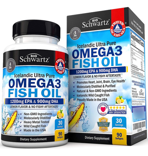 Aceite De Pescado Omega 3 3000mg Eructo Menos Epa 1200mg Dha