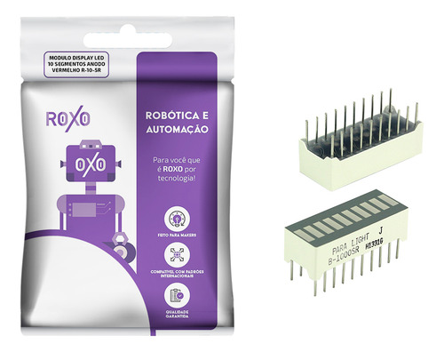 Módulo Display Led 10 Segmentos Anodo Vermelho R105r - Roxo