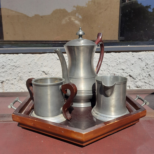 Conjunto Antigo Para Café / Chá Gn X Mg Em Estanho Pewter