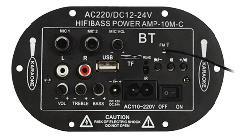8 /10 Placa Amplificadora Bluetooth Usb Rádio Fm Monofone