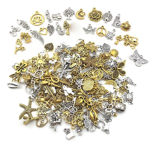 Dijes Para Bisuteria 30 Pcs Colgantes Dorado- Plata