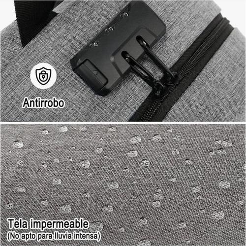 Mochila Laptop 15.6 Antirrobo Impermeable, Usb Audífonos