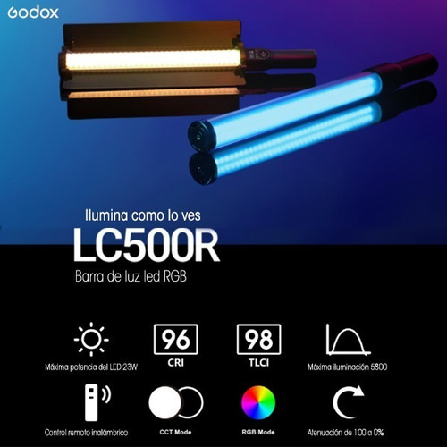 Lampara Led Rgb Lc500r Godox Color de la estructura Negro