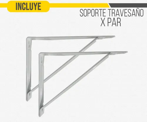 Soporte Estante Mensula Travesaño Sc 250x350 Mm Blanco X Par