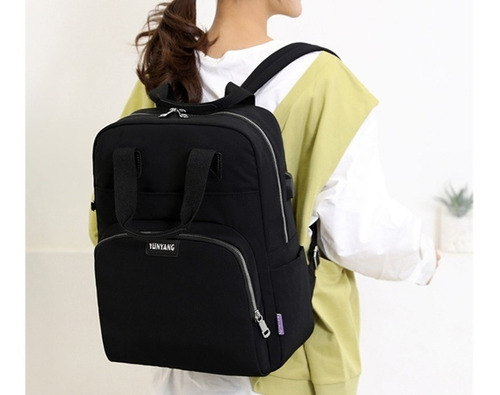 Mochila Feminino Multifuncional Notebook Viagem Com Usb A Cor Azul-escuro