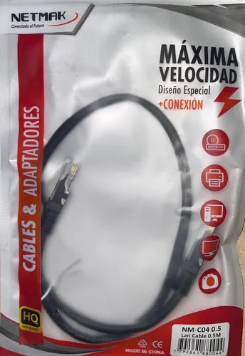 Cable Utp Armado Patchord 0.5mts Netmak Par Trenzado Utp