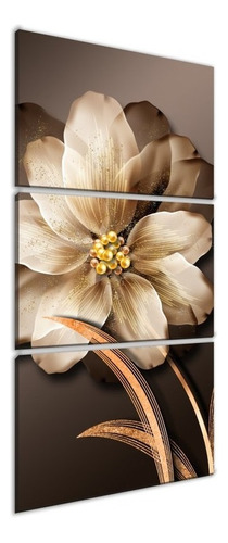 Kit Quadros Decorativos Vertical Abstrato Floral Flor Flores Cor Q3B-114 Cor da armação Cor da imagem