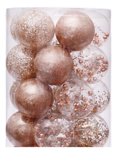 24x Bolas De Navidad Adornos Decoración De Dorado Champagne