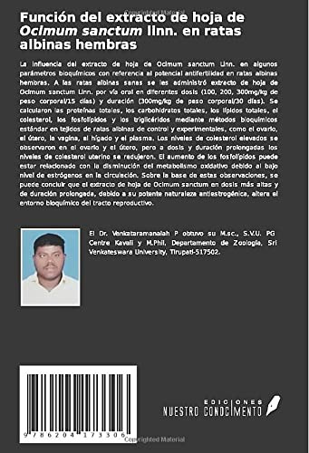 Libro Función Del Extracto De Hoja De Ocimum Sanctum Linn.