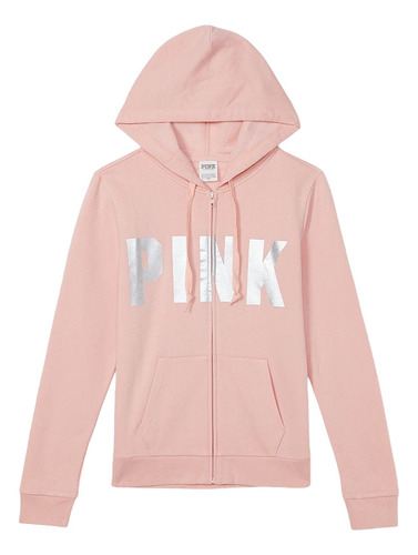 Campera Rosa Estampla Plateada Pink S M Victoria's Secret