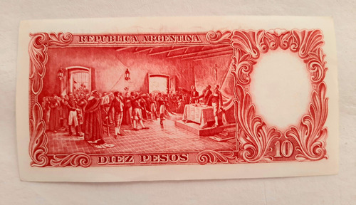 Lote Billetes Antiguos De 1, 5 Y 10 Pesos Moneda Nacional. (Usado)