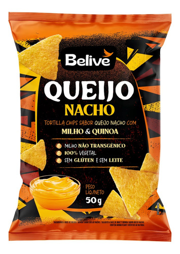 Tortilla Chips Belive Sabor Queijo Nacho 50g Unidade Nachos