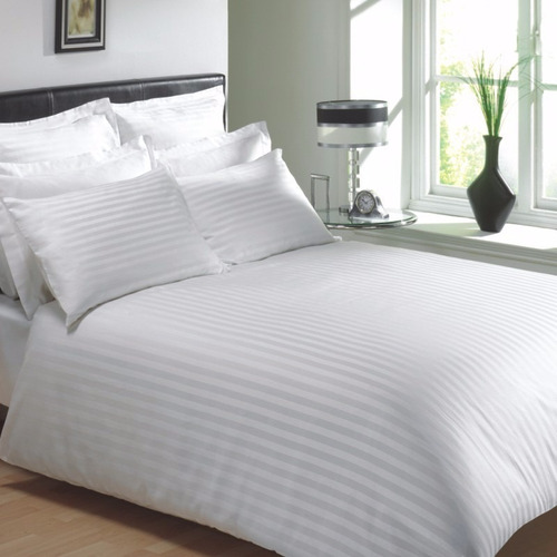 Set Duvet Queen Stripe+plumón+fundas+sábana Ajustable 5 Pzas