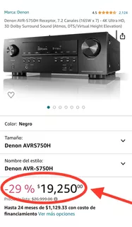 Receiver Denon Avr-s750h, Heos, Atmos, Wi-fi, Bluetooth, 7.2