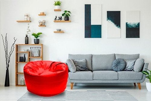 Puff Round Lunics Soporta 100kg Colores Color Rojo