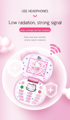 Nuevo Teléfono Plegable Hello Kitty Con Dibujos Animados