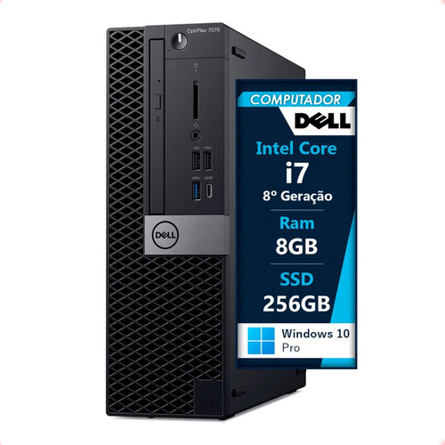 Cpu Dell Intel Core I7 8700 8gb Ssd 256gb Windows 10 (Recondicionado)