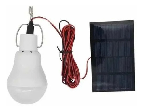 Luz Solar Led Com Placa Fotovoltaica Para Carregar Bateria Cor Branco