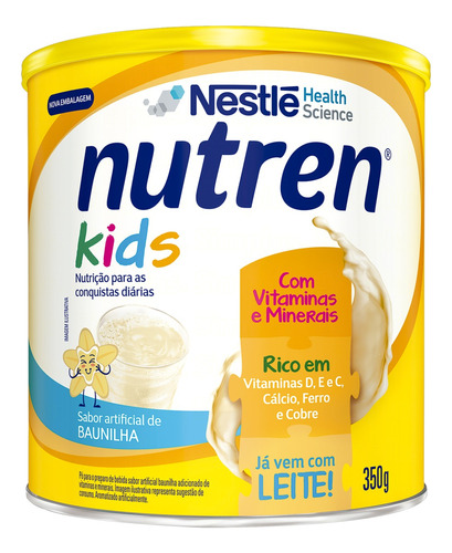 Cereais Nutren Kids Baunilha em lata 350 g