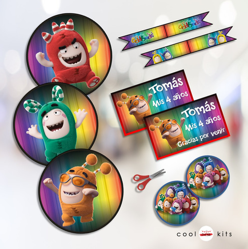 Kit Imprimible Oddbods Personalizado Cumpleaños Candybar