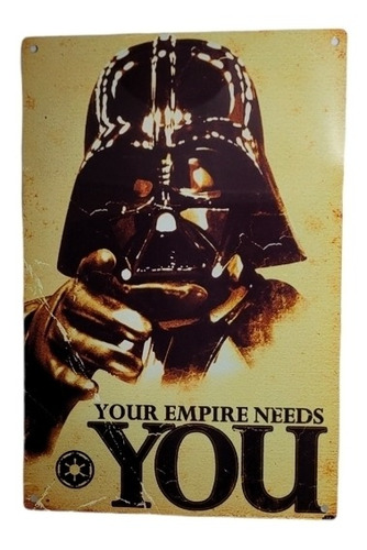 Letrero Metal Stars Wars Darth Vader Empire your Needs You
