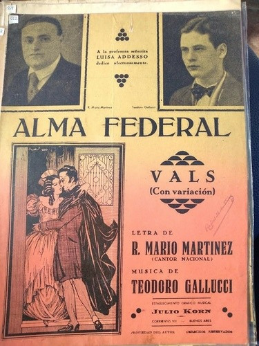 Partitura Vals Alma Federal Mario Martínez Teodoro Gallucci