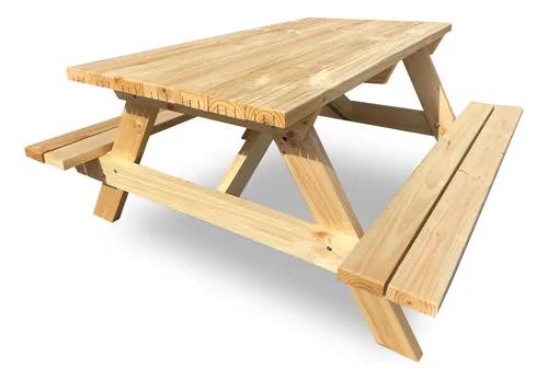Mesa Madera Picnic Terraza Camping Exterior Espesor 4cm.