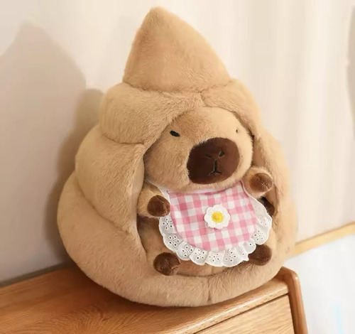 Peluche Capybara + Casa Carpincho Importado Grande Kawaii Marrón Claro