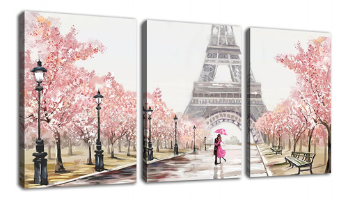 Lienzo Rosa Para Pared, Diseño De La Torre Eiffel De París, 