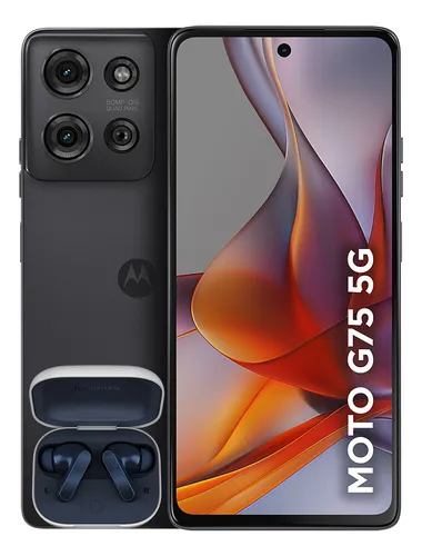 Smartphone Motorola Moto g75 5G + Moto Buds – 256GB 16GB (8GB RAM+8GB Ram Boost) e 50MP Sony Lytia 600 Camera Moto AI Ultrarresistencia militar – Preto