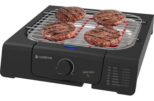 Churrasqueira Elétrica Short Grill Grl805 Preta Cadence
